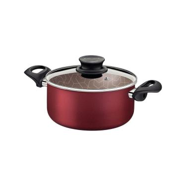 Imagem de Caçarola Tramontina Paris Antiaderente Starflon Max Vermelho com Tampa de Vidro 20 cm 2,9 L Tramontina