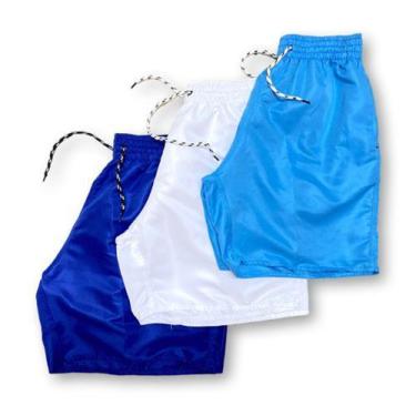 Imagem de Kit 3 Shorts Masculino Elástico Na Cintura Tactel Moda Verão - Filo Mo