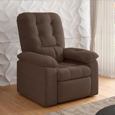 Imagem de Poltrona Besthouse Estoril, Reclinável, com Apoio para os Pés e Revestida em Suede Veludo