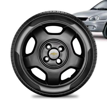 Imagem de Calota Chevrolet Corsa aro 14 2004 Preta Brilhante Emb Prat