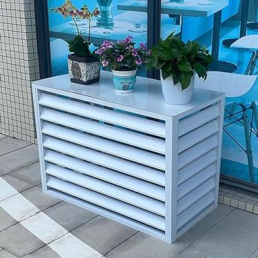 Imagem de Cobertura de ar condicionado externo Tela de cerca de privacidade, tampas de alumínio AC para unidades externas, capa protetora de condensador, grades de proteção para AC e bombas de calor,