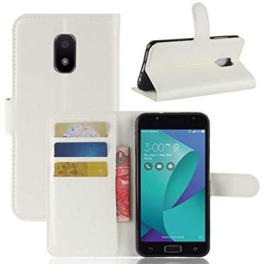 Imagem de Capa ASUS Zenfone V Live V500KL, capa carteira flip de couro PU premium com compartimento para cartão, suporte e fecho magnético [capa interior à prova de choque de TPU] Compatível com ASUS V Live