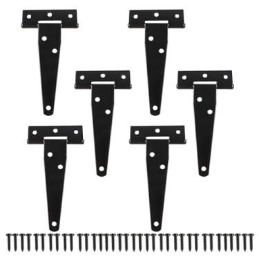 Imagem de TamBee Dobradiças com alça em T Dobradiças leves para porta de celeiro dobradiças de porta de galpão dobradiças rústicas alça de portão dobradiça porta portões de celeiro dobradiças preto ferragens