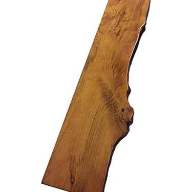 Imagem de Prateleiras de parede flutuantes de madeira maciça, prateleira de parede vintage industrial rústica, pinho natural, cor pode ser personalizada, 100 * 30 cm (39 * 12 pol.)