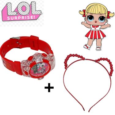 Imagem de Kit Relógio Infantil Menina Digital Pisca Luz Led Musica + Tiara Arquinho Cabelo Princesas Disney Presente Lembrancinha