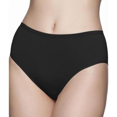 Imagem de Calcinha Liz 50370 Cavada Clássica Microfibra Cintura Alta, G, Preto