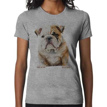 Imagem de Baby Look Bulldog-Inglês - Foca na Moda, Cinza, G