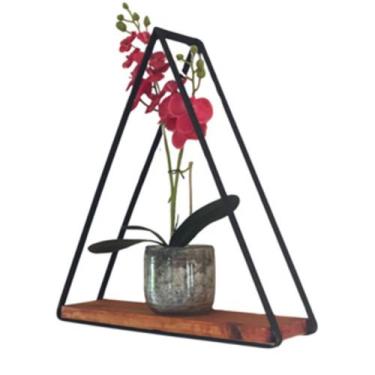 Imagem de Prateleira nicho industrial em ferro e tábua envernizada - a&g