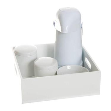 Imagem de Kit Higiene Bandeja Lisa Quarto Bebê Menina Menino - Potinho de Mel