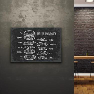 Imagem de Placa Decorativa Comida Melhor Hambúrguer 30x40cm - Quartinhos
