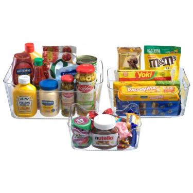 Imagem de Kit Cesto Organizador De Cozinha Geladeira Armário 3 Peças - PGB