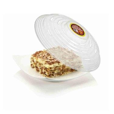 Imagem de Tampa Protetora Alimentos Plástico Microondas Transparente Cobertura -