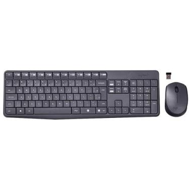Imagem de Kit teclado E Mouse Sem Fio Logitech Mk235 Preto Wireless Usb