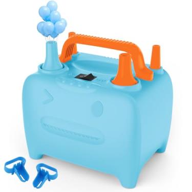 Imagem de OWill Bomba elétrica de balão, bomba de ar elétrica, inflador de balão, bomba de ar elétrica de 600 W para decoração de festa, azul
