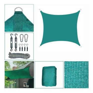 Imagem de Tela Sombreamento Solar Shade 4x4m Verde Com Kit Instalação - SombraTO