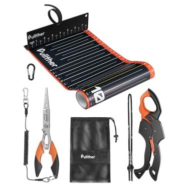Imagem de pullther fishing Kit de ferramentas de pesca, prendedor de peixe de 23,4 cm, régua de peixe de 134,6 cm, alicate de pesca, equipamento de pesca, presentes de pesca para homens