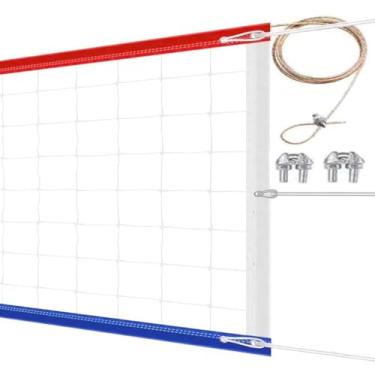 Imagem de CVT Rede de vôlei profissional para serviço pesado ao ar livre com cabo de aço para aeronaves 32x3 pés tamanho oficial de villeyball melhor rede de vôlei para serviço pesado rede de vôlei re