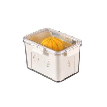 Imagem de Cesto Organizador com Tampa, Transparente, Empilhável e Compacto, Ideal para Geladeira, Despensa ou Armário