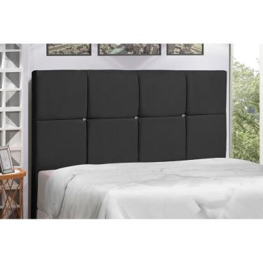 Imagem de Cabeceira Casal 144 Cm Paris Preto para Cama Box Estofada 