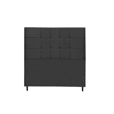 Imagem de Cabeceira New Barcelona  Estofada Com Botão de Tecido para Cama Box Casal King Size 195Cm Preto 
