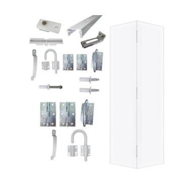 Imagem de Kit Porta Camarão 0,70x2,10m Primer + Kit Ferragens Completo Branco - 