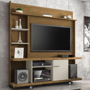 Imagem de Estante para TV Até 47 Polegadas 1 Porta Velletri Cinamomo/Off White - Pnr Móveis