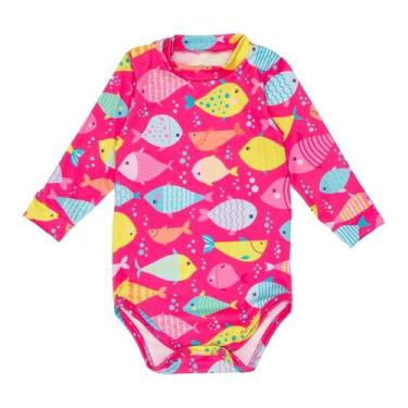 Imagem de Body Praia Bebê M. Longa Com Proteção Solar Uv 50 Estampado - Fofotinh