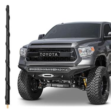 Imagem de Antena curta para Toyota Tundra 2000-2022 Toyota Tacoma 1995-2015, antena atarracada Tundra Tacoma de 33 polegadas, design espiral borracha flexível Toyota carro caminhão antena de rádio, acessórios