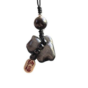 Imagem de RICHRAIN Estatueta de gato preto obsidiana para mulheres, pingente de cristal, bugigangas de gato, Gato preto, P