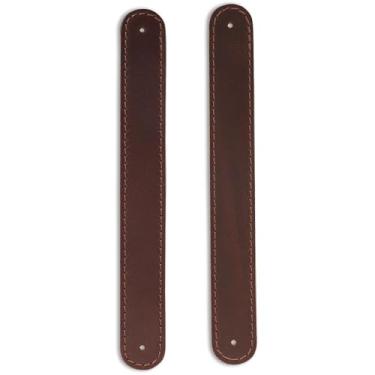 Imagem de CestAntiQ Puxadores de gaveta de couro de flor integral puxadores de armário duráveis feitos à mão puxadores de armário elegantes DIY ferragens para melhoria da casa puxadores de móveis rústicos com