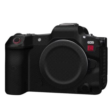 Imagem de Adesivo de capa de câmera R5C para Canon EOS R5 C protetor de câmera película protetora antiarranhões decoração (fibra de armadura preta)