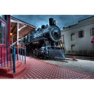 Imagem de Yeele Pano de fundo antigo de locomotiva a vapor de 3 x 2,4 m, vintage, comboio a vapor...
