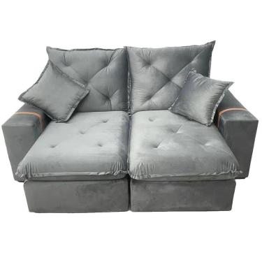 Imagem de Sofá Prime 3 Lugares Retrátil e Reclinável Tecido Veludo 200cm Fernandes Estofados Cor Cinza