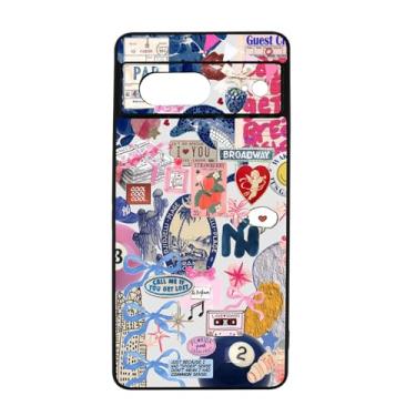 Imagem de qizjio Capa de telefone colagem moderna à prova de choque coquete estética capa de telefone para Google Pixel 7