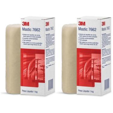 Imagem de Kit com 2 Massa Calafetar 3M 7662 Mastic 1KG
