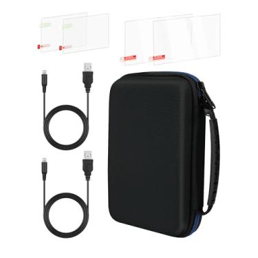 Imagem de TOMSIN EVA Hard Protective Carrying Case + 2 USB Charging Cables + 2-Pack Screen Protectors for Nintendo New 3DS XL/LL & 3DS XL/LL