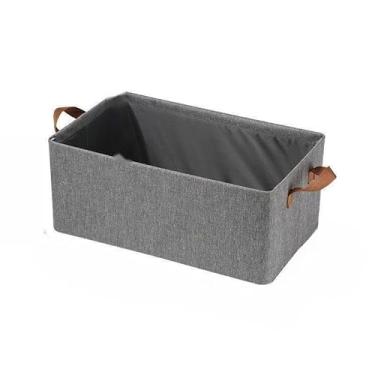 Imagem de Cesto Organizadora Dobrável Cinza para Roupas, Brinquedos e Itens Diversos – Multifuncional (1)