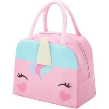Imagem de Lancheira Térmica Infantil 3D, Bolsa Escolar com Estampas de Animais, Marmita para Meninos e Meninas (UICÓRNIO)