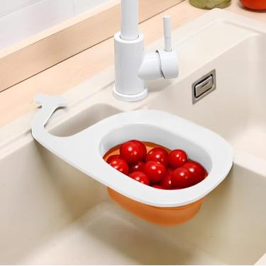 Imagem de Cesta de filtro suspensa para pia de cozinha - Cesta de drenagem dobrável