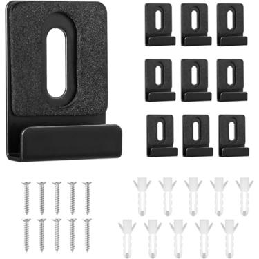 Imagem de Kit de suporte de espelho de metal, 10 peças, ganchos de gancho de espelho com parafusos, almofadas de borracha, clipes de espelho resistentes, suportes de retenção para montagem de azulejos de parede