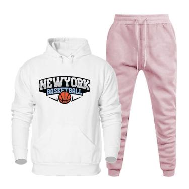 Imagem de Conjunto de Inverno Moletom Flanelado Blusa Canguru e Calça Jogger Cordao Ajustavel Confortavel