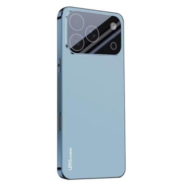 Imagem de HAOMRIYL Capa fina para iPhone 17 Pro Max/17 Pro/17, proteção total da lente antirarranhões, capa fina minimalista rígida para PC, cromada, 17 Pro