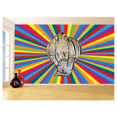 Imagem de Papel De Parede 3D Animais Pop Art Rinoceronte 3,5M Pxa502 - Você Deco
