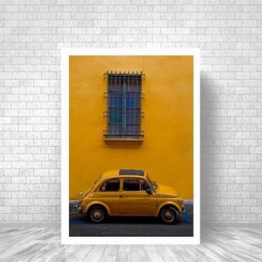 Imagem de Quadro Decorativo Fotografia Carro Retrô Amarelo 45X34Cm - Quadros On-
