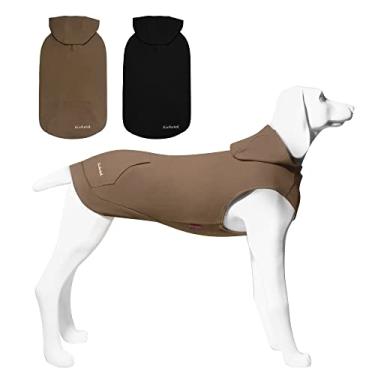 Imagem de Kickred 2 peças de moletom com capuz para cães, colete de primavera com chapéu, bolso e orifício para coleira, roupas básicas para animais de estimação para cães pequenos, médios e grandes