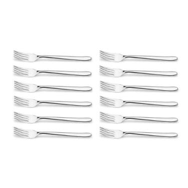 Imagem de Jogo 12 Garfos de Mesa 18cm Aço Inox Brinox Siena Talheres Cozinha Ref