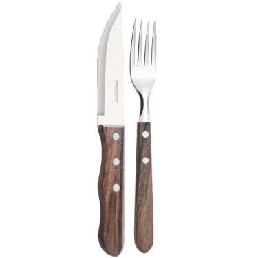Imagem de Conjunto Talheres Churrasco Simonaggio 350.312.9053.400 12 Peças Madei