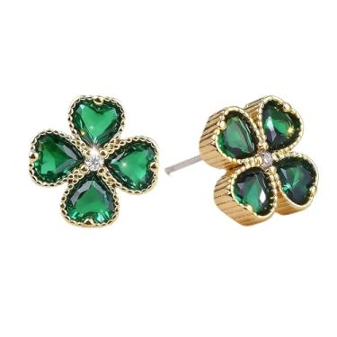 Imagem de Brinco de Dia de São Patrício para mulheres, brincos de trevo pequeno, presentes irlandeses, presentes para mulheres, joias do dia de São Patrício, acessório, vestido, brincos de trevo verde, Middle