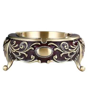 Imagem de VHDY85KA Cinzeiro dourado material de metal padrão exclusivo para escritório, hotel, sala de estar, cinzeiro de mesa