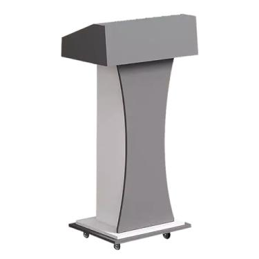 Imagem de Suporte de pódio de madeira, suporte de pódio móvel com mesa inclinada, suporte de anfitriã para palestras de restaurante, reuniões de pódio, igrejas (branco)